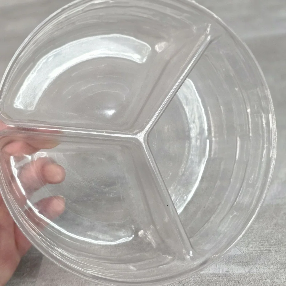 Longaberger Basket Plastic Protector Clear Insert Small Tri-Divider 3 Section